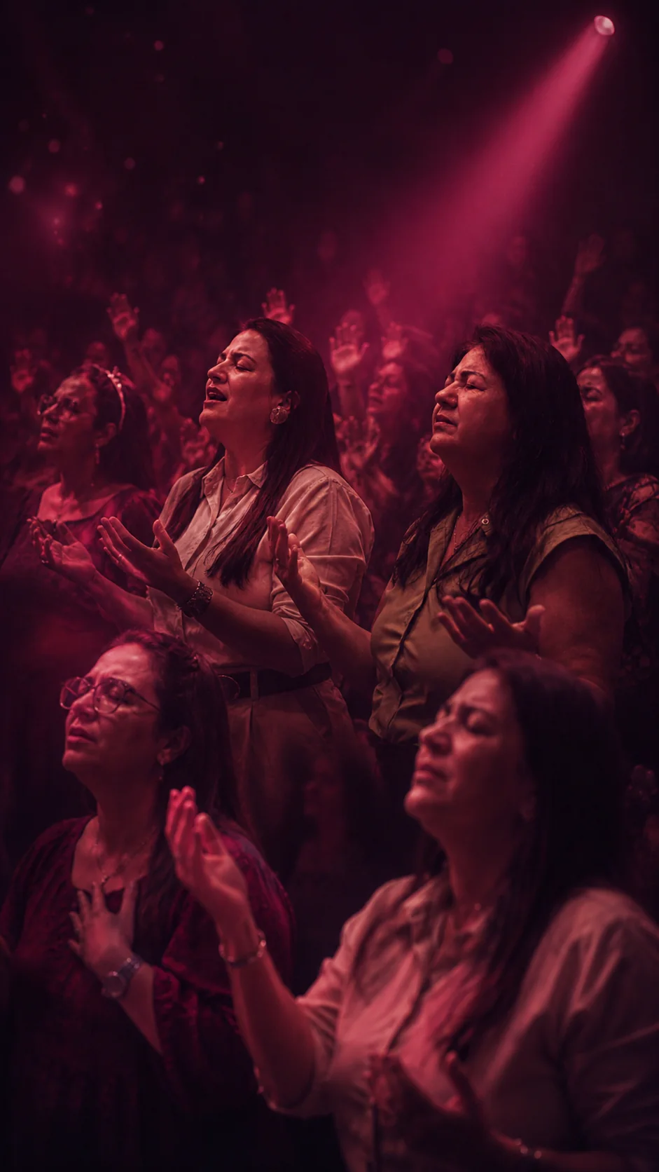 Mulheres reunidas em adoração
